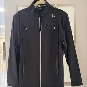 Jamie Sadock Nylon jacket with zip off sleeves. Never worn. Size Medium Black